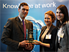 Martin Hummel, account manager Danske Capital, receives the award in Germany.